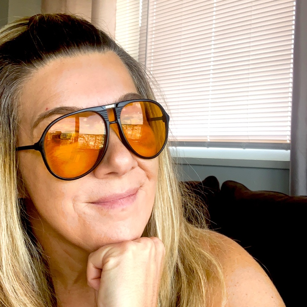 Vintage retro orange tinted sunglasses